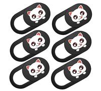 Tofficu 6pcs Cartoon Cat Webcam Cover Slider for Privacy Protection Durable Material Easy to Use for Laptops Tablets Peeping Hacking for Video Chats