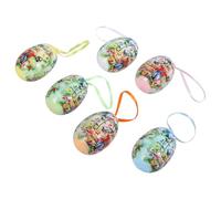 Tofficu 6pcs Easter Egg Hanging Decorations Realistic Egg Shape Pendant Ornaments for Spring Party Home and Tree Decor Colorful Faux Layout Props