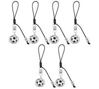 Tofficu 6pcs Metal Soccer Keychain Set for Boys with Easy Attachment and Creative Soccer Ball Design, Birthday Party Favors and Sports Game Accessories