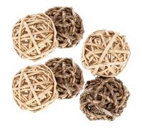 Tofficu 6pcs Natural Grass Bunny Chew for Rabbits and Chinchillas, Natural Chewing Behaviour and Maintaining Oral Health, Fun Indoor for Small Animals