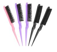 Tofficu 6pcs Portable Hair Comb Two-in-one Comb Tool Foldable Style Abs Material with Two Kinds of Tooth Suitable for Straight and Curl Hair Daily Use Random Color