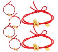 Tofficu 6pcs Red Hair Ties for Women with Horse Pendant, Rubber Elastic Bands for Ponytails, Secure Hold and Versatile Usage, for Chinese New Year Party Favor Or Daily Wear