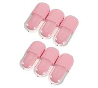 Tofficu 6pcs Refillable Lip Gloss Containers 3ml Oval Plastic Tubes with Wand for On-the-go Use, Ergonomic Comfort and Material for Easy Selection, Small Pink Cosmetic Storage Bottles