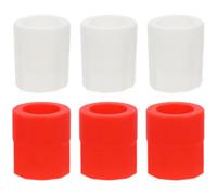 Tofficu 6pcs Silicone Whiskey Ice Cube Molds Flexible Single-Hole Shot Glass Trays White and Red Set for Freezer Bar Supplies Home Kitchen
