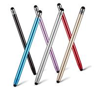 Tofficu 6pcs Universal Stylus Pen Set for Touch Screens High Sensitivity Capacitive Pens for Smartphones and Tablets Multi-color Black Silver Blue Purple Gold Red for Mobile Devices