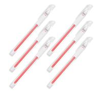 Tofficu 6pcs Waterproof Beauty Positioning Pens Red Temporary Tattoo Markers for Eyebrow Contouring and Makeup Retouching, Smudge-resistant Skin Marking Pens for Stage Shows and Weddings