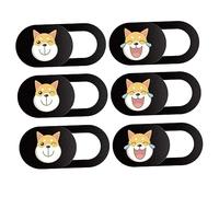 Tofficu 6Pcs Webcam Cover Slide with Cute Dog Pattern Privacy Protector for Laptops Tablets Phones Durable Material Easy Adhesion for Secure Webcam Protection