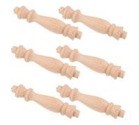 Tofficu 6pcs Wooden Roman Pillars Unfinished Spindles 9.5x2cm for Deck Railing Cabinet Decoration DIY Wood Craft Home Accessories