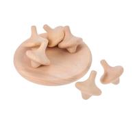 Tofficu 6pcs Wooden Spinning Tops DIY Painting for Educational Preschool Board Game Enhancing Creativity Fine Motor Skills Interaction Indoor