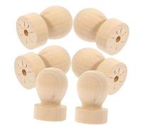 Tofficu 6pcs Wooden Wax Seal Stamp Handles Replacement Exquisitely Carved Wood Stamper Handles for Crafting Card Making and Letter Sealing Portable and Practical Design