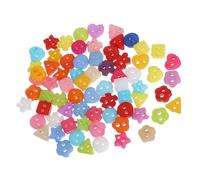 Tofficu 70PCS Mini Craft Buttons for Doll Clothes Tiny Durable Plastic Shapes Including Stars Hearts Flowers Triangles Squares Easy to Sew Embellishments for Handmade Garments Scrapbooking