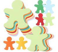 Tofficu 72pcs People Shape Cutouts, Decoration Cardboard Cut Outs, Classroom Bulletin Board Paper Cut for Kids Diy Crafts School Kindergarten