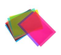 Tofficu 7pcs Light Filter Correction Gel Sheets Set - Red, Yellow, Blue, Green, Purple, Orange, Rose Plastic Film for Photography Lighting and LED Studio Lights