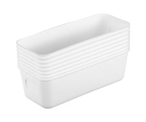 Tofficu 8 Pcs Plastic Container Storage Basket Organizer Bins Rectangular Sl esign Portable Space Optimization Bathroom under Sink Organize