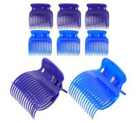 Tofficu 8pcs Heated Hair Curler Clips Roller Jaw Clamps Hot Curler Securing Claw Clips for Short Hair Salon Styling Hairdressing Tool Set (blue Purple)