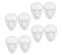 Tofficu 8pcs High Density Foam Skull Heads for Halloween DIY Crafting and Painting Lightweight Durable Skeleton Ornaments for Hanging Tabletop Party Decoration