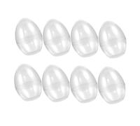 Tofficu 8pcs Jumbo Plastic Fillable Easter Eggs Egg Shaped Box Candy Decoration for Party Crafts Home Spring