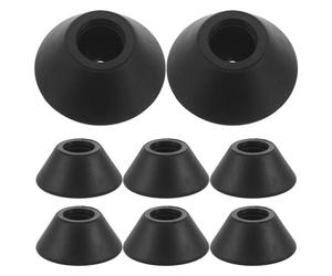 Tofficu 8pcs Non Slip Rubber Cane Tips Replacement for Four Prong Quad Walking Stick with 1.2cm Central Hole, Sturdy Rubber Material Providing Reliable Everyday Support for Indoor