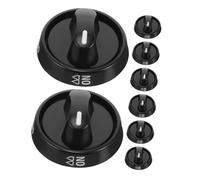 Tofficu 8pcs Thick Gas Stove Knobs Plastic Replacement Knobs Ignition Button for Electric Stove Hob Easy to Install
