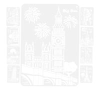 Tofficu 9 Sheets Drawing Molds Templates for Teens White Pet Washable Stencils Pattern Design to Creativity for Greeting Cards and Diary