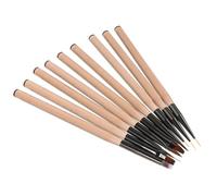 Tofficu 9pcs Nail Brush Manicure Pen Easy-to-grip Design Drawing Lines Acrylic Nylon Zinc Alloy Beige Set for Women Beginners Manicure Nail Art