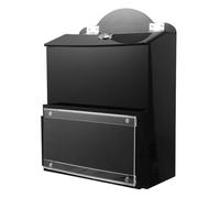 Tofficu Acrylic Black Lockable Voting Box with Slot - Secure Fundraising Donation Ballot Container for School Elections, Office Feedback, Charity Community Collection