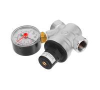 Tofficu Adjustable Brass Water Pressure Reducer with Explosion Gauge Particle Filter for Hydraulic Stability Energy Water Purifiers Chrome Plated Regulator for Rv and Home Use