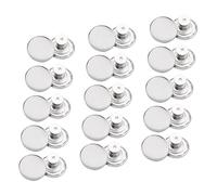 Tofficu Adjustable No Sew Jeans Buttons Silver Metal Instant Button Waistband Buckle Extender Detachable Vintage Style DIY Accessory for Waist Shrinking