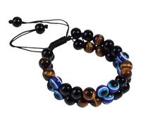 Tofficu Adjustable Tiger Eye Stone Bracelet for Yoga and Meditation, Beaded Agate Wrist Chain with Cool Feeling in Hands, Sturdy and Not Easy to Break, for Birthday or Christmas Gift