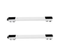Tofficu Adjustable Washing Machine Rolling Base Stand with Anti-rust Metal Frame, Movable Washer and Fridge Pedestal in White, Suitable for Washer Dryer Appliances and Refrigerator Support