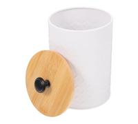 Tofficu Airtight Coffee Beans Container White Cylindrical Metal Canister Multifunctional Storage Sealed Freshness Simple Elegant Design Large Capacity for Kitchen Countertop Family Use