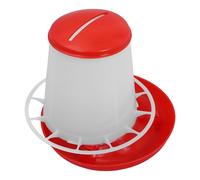 Tofficu Automatic Hanging Chicken Feeder 1.5kg Red-white Connected Feed Container Thickened Poultry Food Dispenser with Multiple Feeding Ports for Chickens, Ducks, and Geese Farming