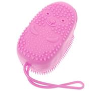 Tofficu Automatically Soak Bath Scrub Shower Brush 9.84 X 2.76 X 1.97 Inch Silicone Soap Storage Removes Dust for Family and Friends Bathroom