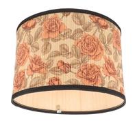 Tofficu Bamboo Pendant Lamp Shade with Decorative Printed Green Plant Pattern Natural Texture Bamboo and Construction Mild Light Diffuser for Living Room Bedroom Dining Room Stylish
