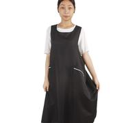 Tofficu Barbers Uniform Suspender Apron Black Crape Fabric Salon Gown Stylish Comfortable Protective Clothes from Spills Easy to Take Off Suitable for Salon and Home Use