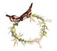 Tofficu Baroque Green Leaves Headband with Intricate Handmade Design, Breathable Plastic Vine Headpiece for Parties and Cosplay, Wreath-shaped Hair Accessory with Delicate Rustic Charm