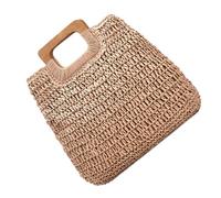Tofficu Beach Bag Portable Tote Large Capacity Straw Hand-crocheted for Women with Practical Storage, for Outdoor Activities and Parties