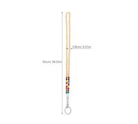 Tofficu Beaded Lanyard for Id Holder Wooden Gemstone Necklace Strap Easy Detach Protective Badge Chain for Women Men Stylish Accessory Daily Use