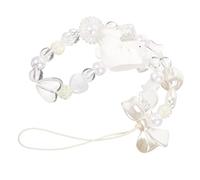 Tofficu Beaded Phone Charm Lanyard with Cute Bunny Bowknot Stylish and Practical Wrist Strap for Preventing Slips and Losses for Special Occasions