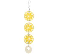 Tofficu Bird Chewing for Parrot Cockatiel Cage Hanging Foraging with Slice Design 10x30cm Natural Wood Colorful Blocks Shredding Plaything