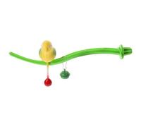 Tofficu Bird Perch Set for Parakeets and Cockatiels, Green Curved Plastic Stand with Swing, Safe Chewing and Climbing Accessory for Birdcage Entertainment and Activity