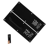 Tofficu Black Push Pull Door Handle Smooth Finished Finger Plates for Sliding and Warehouse Doors Easy Single-Hand Operation Modern Sleek Design for Home and Business Use