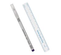 Tofficu Blue Fine Tip 0.5mm Eyebrow Tattoo Mapping Pen with Paper Ruler, Brow Position Marker for Microblading and Tattooing, Precision Oil-based Brow Tool for Beauty Artists
