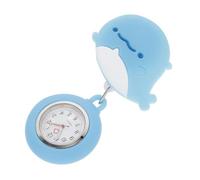 Tofficu Blue Retractable Nurse Watch Clip-on with Glow in The Dark Feature, Silicone and Stainless Steel Material, Larger Dial for Easy Reading, Hanging Watch for Nurses and Doctors