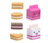 Tofficu Box-Packed Milk Cookie Erasers 6Pcs Cute Kawaii Biscuit Rubber Erasers Creative School Stationery Supplies for Kids Students Classroom Use