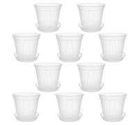 Tofficu Breathable Root Controlled Orchid Planter with Tray Plastic Pots for Indoor Herb Growing and Balcony Gardening