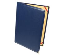 Tofficu Business Portfolio Folder Large Blue Multi-Function File Folder Document Organizer with Metal Corners for Contract Presentation Meeting Notes and Speech Scripts Suitable for Office