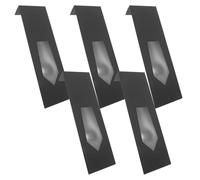 Tofficu Business Tie Packaging 6pcs Black Paper Boxes with Window Rectangle Shape for Men Neckties and Bow Ties