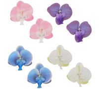 Tofficu Butterfly Orchid Shoe Charms Shoe Clips Plastic Flower 4 Pairs for Blue Deep Purple Light Pink and White for Sandals Beach and Vacation Looks