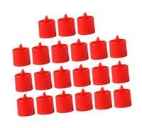 Tofficu Candles Plastic Material LED 20pcs Red Flameless with Button Battery Realistic Flickering Tea Lights for Decorating Wedding and Halloween